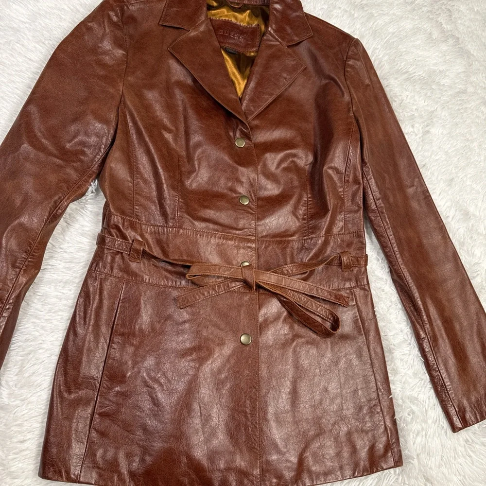 Guess Women's Chocolate Leather Jacket - Picture 3 of 7